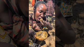 Hadzabe tribe Woman eating Meal very delicious Today See how life bushmentraditional bushmen [upl. by Novel741]