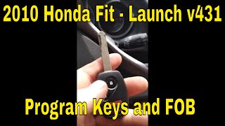 2010 Honda Fit program key or key fob using Launch x431 [upl. by Lacey989]