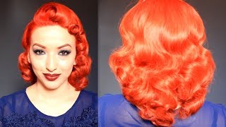 Retro Vintage Pin Curls Using A Curling Iron [upl. by Malcolm]