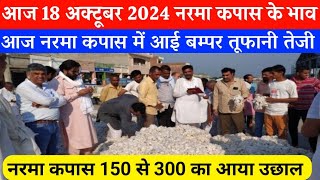 आज 18 अक्टूबर 2024 नरमा कपास भाव में बम्पर तूफानी तेजी narma kapas ka bhav cotton Prices today [upl. by Anirdua]