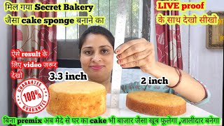 अगर आपका cake भी केवल 2 inch फूलता है तो ये bakery का secret try करो सच result देखकर चौंक जाओगे [upl. by Gautea]