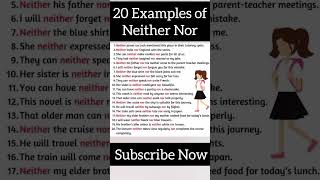 Neither Nor Use in English With Examples 🔥  English Grammar [upl. by Garceau]