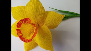 ŻONKIL KWIATY Z KREPINY TUTORIAL EASY CREPE PAPER FLOWER [upl. by Humphrey]