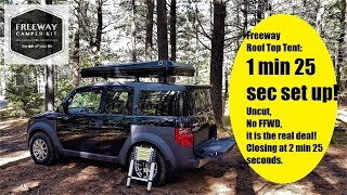 Hard shell Roof top tent RTT opening and closing the real deal by Freeway camper kit [upl. by Rehctaht129]