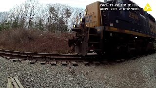 Axon Body 2 CSX Train Engine Hauling Graffitied Tank Cars🛤🛲 [upl. by Choong]