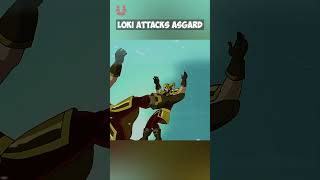 Loki Attacks Asgard 😲 avengers [upl. by Leuqram]