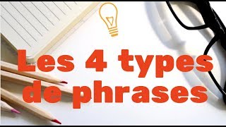 Types de phrases  phrase déclarative interrogative exclamative et impérative [upl. by Tyre]