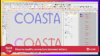 How to modify connectors between embroidery lettering  Wilcom Quick Tip [upl. by Barrow350]