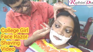 College Girl Face Razor Shaving Video II Rabin Das Star Howrah II Plz Subscribe [upl. by Heidie125]