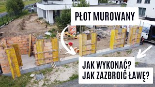 Płot murowany jak wykonać jak zazbroić ławę fundamentową  murujemy ogrodzenie [upl. by Fromma]