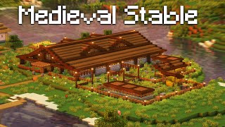 Medieval Stable  FULL TUTORIAL  FREE DOWNLOAD  Timelapse Build [upl. by Ahon]