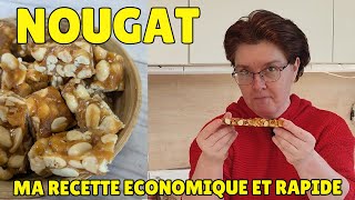 💕 Nougat version économique  ma recette facile et rapide nougat cacahuètes extra gourmand 😋 [upl. by Anaj]