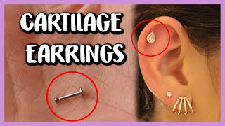 HOW TO REMOVE AND INSERT CARTILAGE EARRINGSLABRET 16G [upl. by Sherill174]