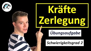 Aufgabe zur Kräftezerlegung Schwierigkeitsgrad 2  Durchhang amp Seilkräfte berechnen [upl. by Lu318]