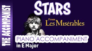 STARS from LES MISERABLES  Piano Accompaniment Karaoke Lyrics in CC [upl. by Dragoon]