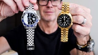 Battle of the Jubilee ROLEX BLNR and SEIKO Turtle on Strapcode  Watch Chat [upl. by Nodyarb598]