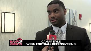 WSSU Football DE Camar Kyle CIAA Media Day 2024 [upl. by Oijile327]