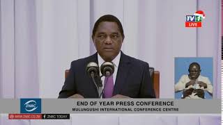 Republican President Mr Hakainde Hichilema End of year Press Conference [upl. by Anelahs]