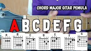 TUTORIAL KUNCI GITAR DASAR CEPAT UNTUK PEMULA   CHORD MAJOR FULL DETAIL A B C D E F G [upl. by Giffard]