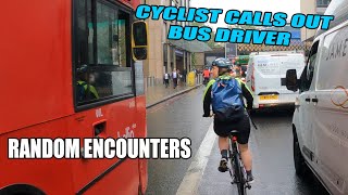 Cyclist Calls Out Bus Driver for Pulling Away  Random Encounters [upl. by Sadowski792]