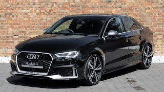 2018 Audi RS3 Saloon  Panther Black  Walkaround Interior amp Exhaust Sound [upl. by Wilton513]