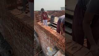 Brickwork Of First Floor Of Residential Building construction [upl. by Kalam]