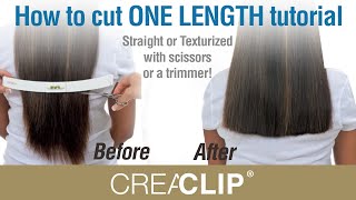 How to Cut ONE LENGTH Tutorial  Straight or Texturized with Scissors or a Trimmer [upl. by Feetal]