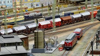 Güterverkehr auf H0 Modelleisenbahn Anlage Güterzüge EMK Kaiserslautern [upl. by Xever]