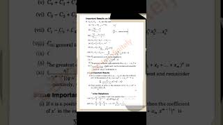 Important Concepts Binomial Theorem amp Principle of Mathematical InductionZerotoinfinitelyShorts [upl. by Kera]