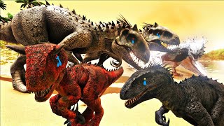 Bebê CarnoRaptor em PERIGO Ataque das Águias Papai Indoraptor SUPER Protetor Ark Survival Evolved [upl. by Drofxer]