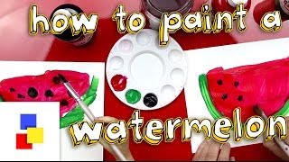 How To Paint A Watermelon for super young artists [upl. by Direj]