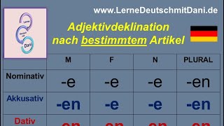 Deutsch lernen Die Adjektivdeklination alle Tabellen alle Beispiele [upl. by Kristofor]