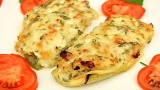 Punjene tikvice u rerni  Video  Stuffed Zucchini [upl. by Behm915]