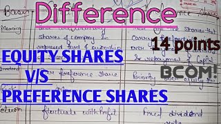 Equity shares vs Preference shares  Difference between preference shares and equity shares [upl. by Vahe]