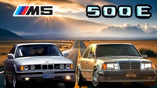 MercedesBenz W124 500E vs BMW M5 E34 Drag Race [upl. by Edrei]