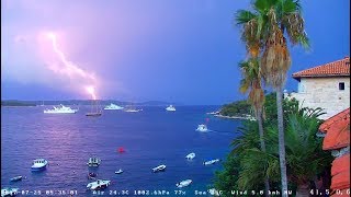 HVAR  CROATIA  Lightning  SLIDESHOW WEBCAM LIVE [upl. by Strep]