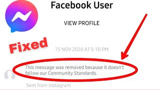 Messenger This Message Was Removed Because It Doesn’t Follow Our Community standards [upl. by Prober]