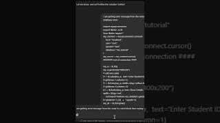 Fixing Python Errors with ChatGPT Tkinter and MySQL Example chatgpt errorhandling [upl. by Htinnek]