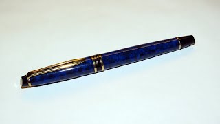 Waterman quotExpertquot II Blue Marbled  Extrafine Nib  Writing Sample [upl. by Erlandson]