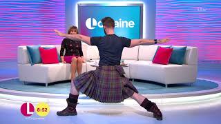 Finlay Wilson Shows Off Some of His Kilted Yoga Moves  Lorraine [upl. by Ingham]