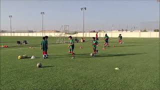 DRIBBLING DRILLS FOR PASSING DEFENDER AT YOUR BACK  AL ETTIFAQ ACADEMY U7 U8 U9 U10 U11 U12 U13 [upl. by Norok]