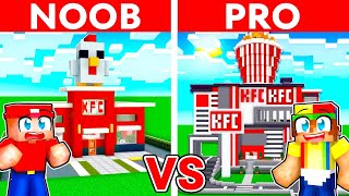 NOOB vs PRO KFC HOUSE BUILD CHALLENGE in Minecraft [upl. by Eon]