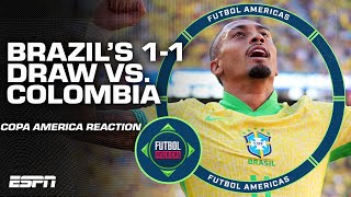 FULL REACTION Brazil DRAW with Colombia in Copa America group play 👀  Futbol Americas [upl. by Artek536]