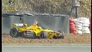 F1 Brazil 1998 WarmUp Ralf Schumacher crashes DF1 [upl. by Vinny168]