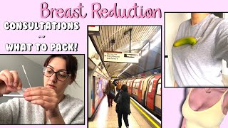 BREAST REDUCTION PT 1 PRE OP Consultations  What To Pack  32FF  Vlog UK [upl. by Naasar]