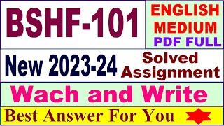 BSHF 101 solved assignment 202324 in English  bshf 101 solved assignment 2024  ignou bshf 101 [upl. by Nalyorf399]