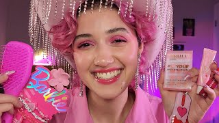 ASMR Friend Gets You Ready for the Barbie Movie 🎀 fast and aggressive personal attention grwm [upl. by Nylahs]