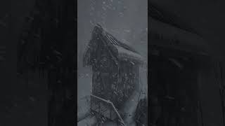 Snowstorm and sounds of howling winds in the backyard of a forest village [upl. by Meave745]