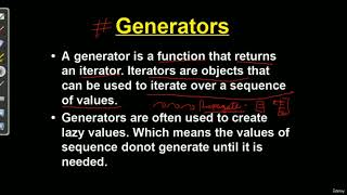 157 Generators Advanced function Concepts basics [upl. by Natan]