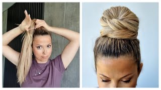 😱 EASY High Bun 😱 Wedding Prom Updo shorts hiddencrown [upl. by Virgie189]